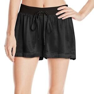 Pj Harlow black satin boxer shorts